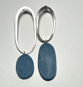 Big and Odd earrings - denim blue