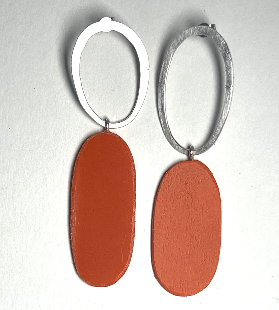 Big and Odd earrings - (russet)