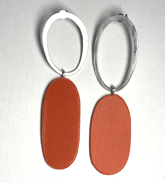 Big and Odd earrings - (russet)
