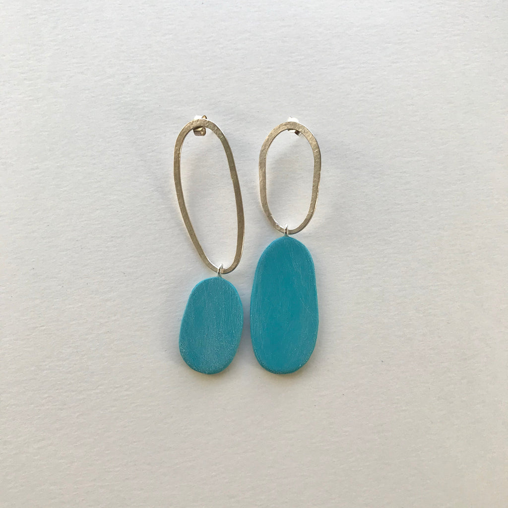 Big and Odd Earrings (Turquoise)