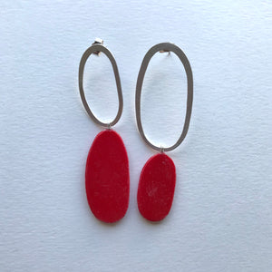 Big and Odd Earrings (red)