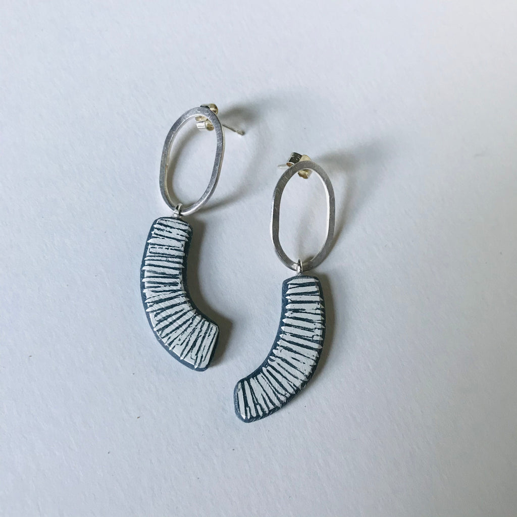 Crinoid Stem Hoop Earrings