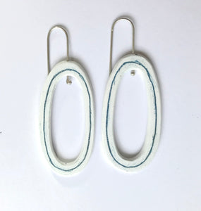 Pool with Blue Line Earrings