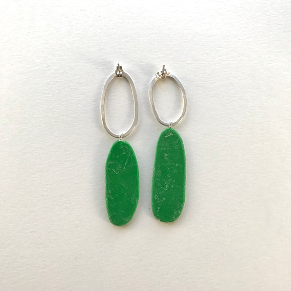 Big and Odd Earrings (green)